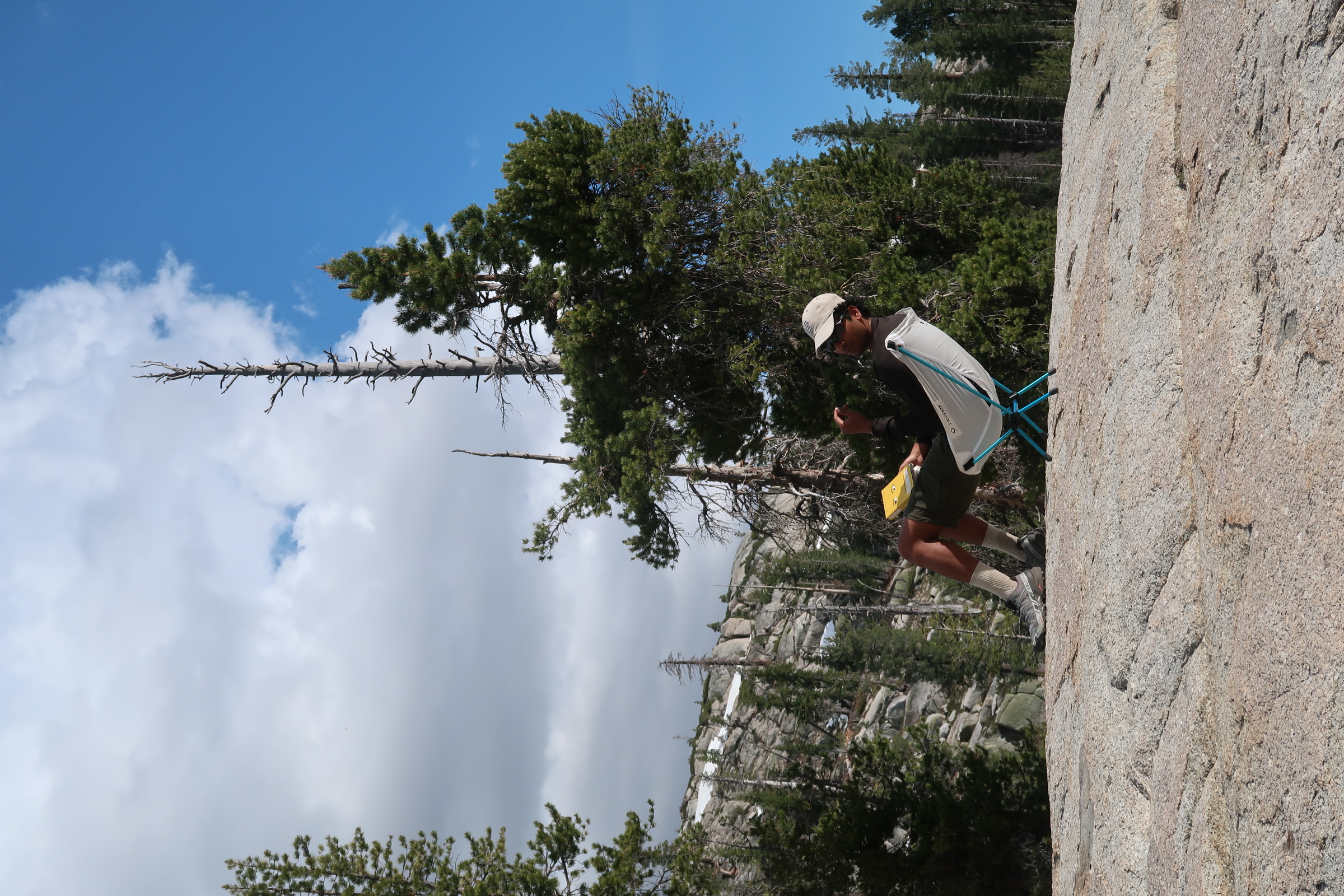 Person looking at a mountain landscape