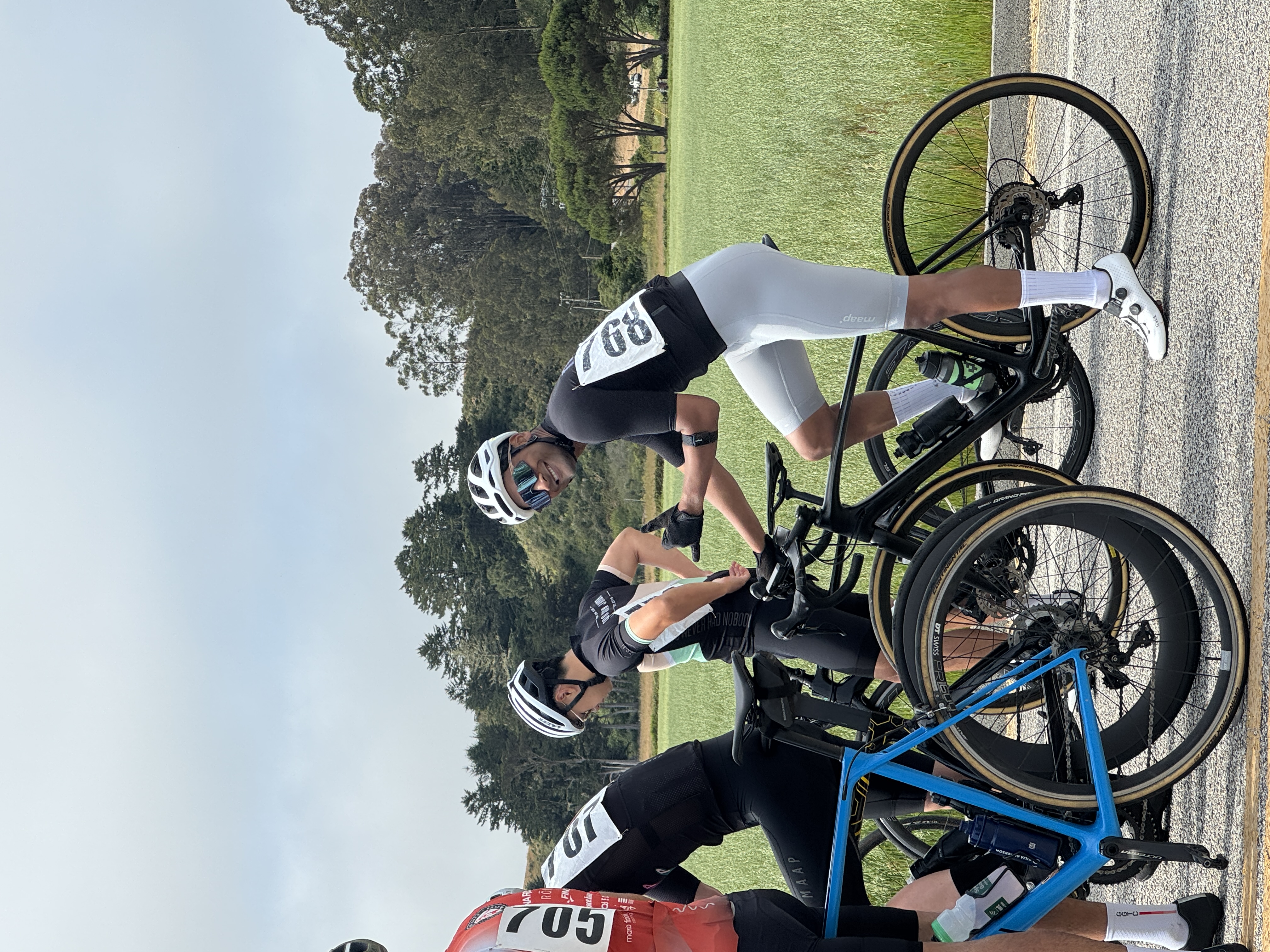 Cyclists riding together