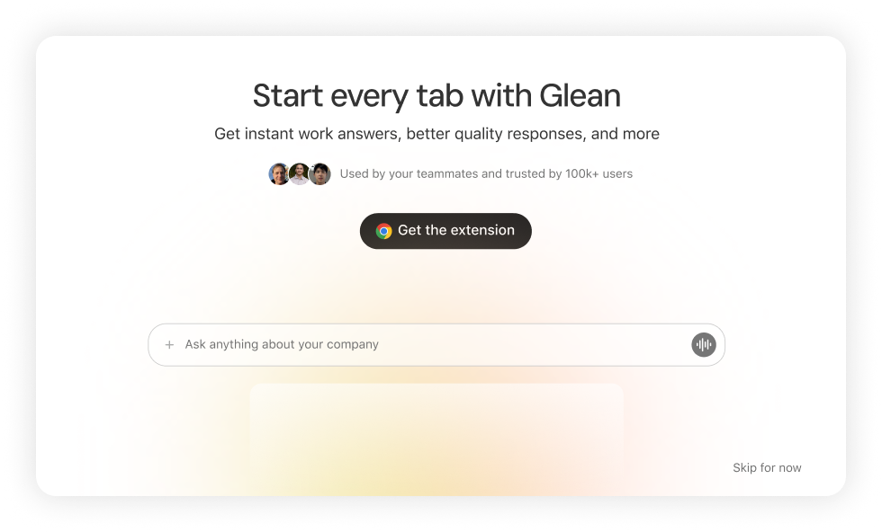Start every tab with Glean extension onboarding screen