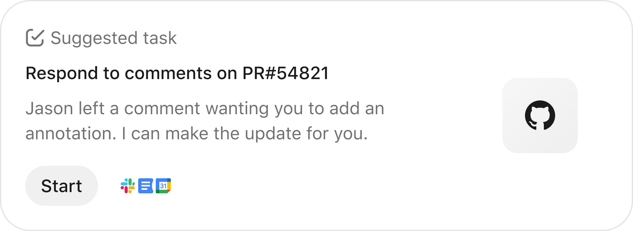 Suggested task: respond to pull request comments
