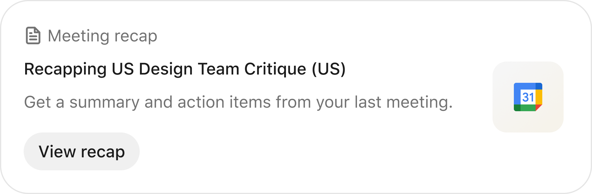 Meeting recap: US Design Team Critique