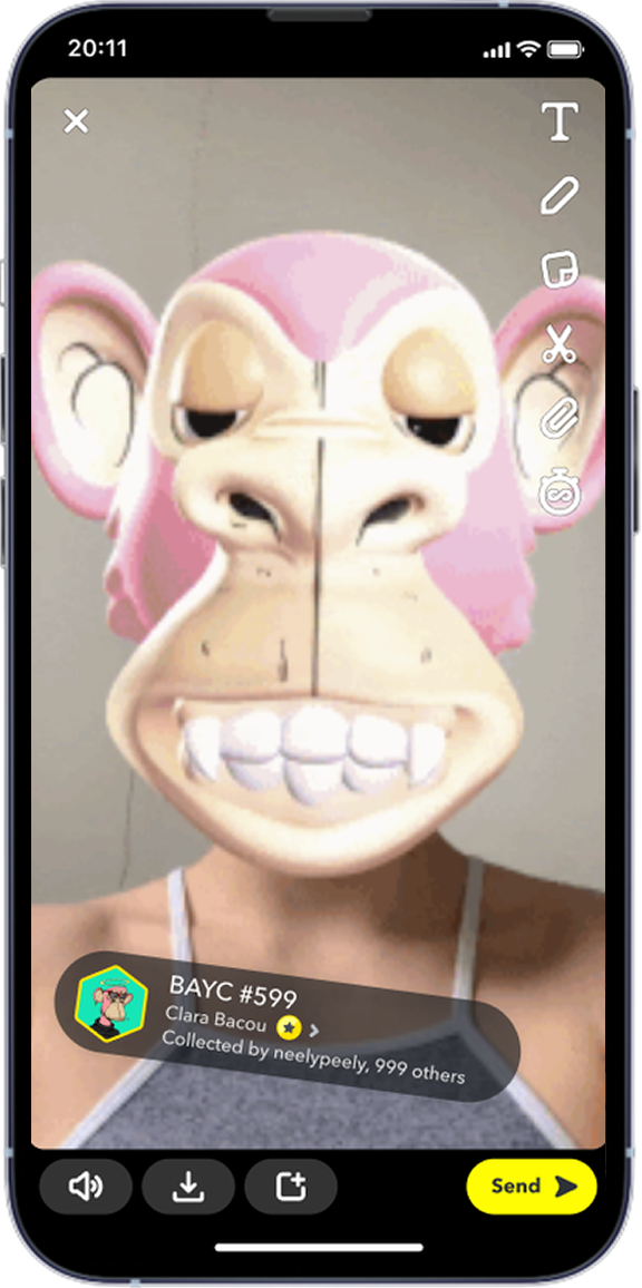 NFT used as a Snapchat Lens