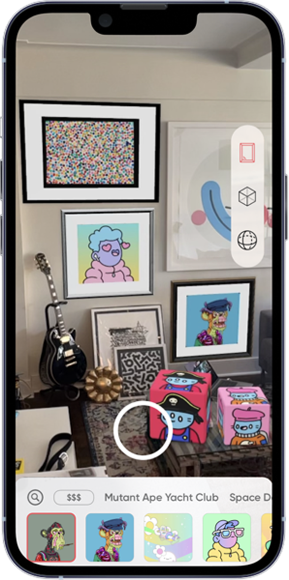 Treasure augmented reality artwork in a room