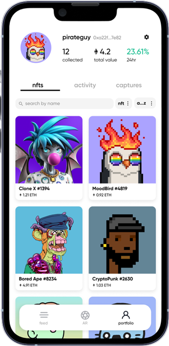 Treasure NFT collection profile